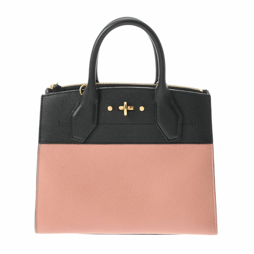 LOUIS VUITTON City Steamer Magnolia Pink Noir Black Calfskin Handbag